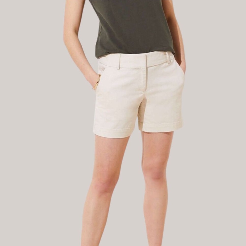 Loft Riviera Khaki Chino Shorts 6 Inch Inseam